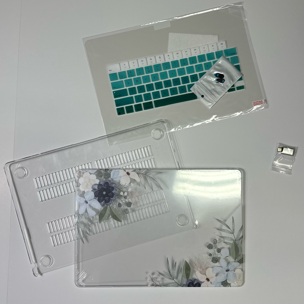 NEW MEEgoodo MacBook Air M2 Case with Keyboard & Webcam Cover, Vintage Floral